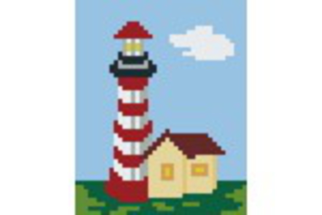 Red Lighthouse One [1] Baseplate PixelHobby Mini-mosaic Art Kit image 0